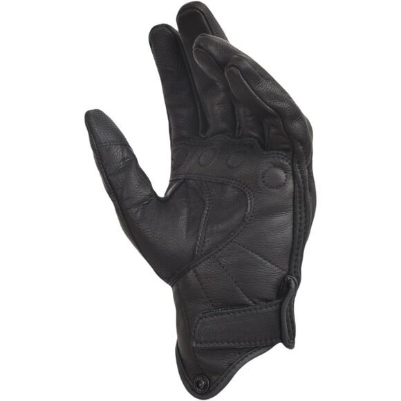Men's Black Touchscreen Dirt Biker Riding Hunting Motorcycle Leather Gloves - Picture 4 of 8